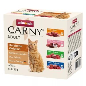 ANIMONDA Carny Adult Mix - šlapias kačių maistas - 8x85g