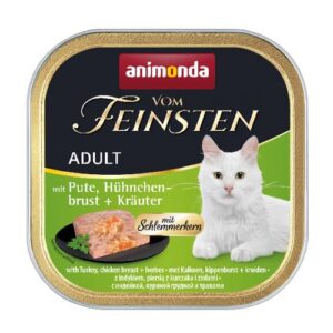 ANIMONDA Vom Feinsten Adult Turkey, chicken breast and herbs - šlapias kačių maistas - 100g