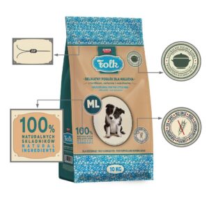 FOLK Junior Medium and large breeds Gentle meal for puppy with rabbit, veal and carrot - sausas maistas šunims - 10kg - Image 2