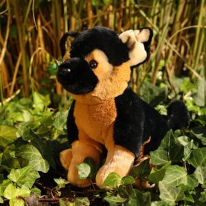 Rappa - Plush realistic German Shepherd dog mascot sitting 23 cm Eco-Friendly Soft Collection - Image 6