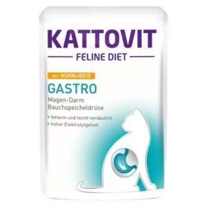 KATTOVIT Feline Diet Gastro Chicken with rice - šlapias kačių maistas - 85g