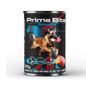PRIME BITE Monoprotein Beef with carrots - drėgnas ėdalas šunims - 400g