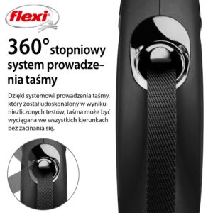 Flexi New CLASSIC 5 m Juoda Šuo Susitraukiantis pavadėlis - Image 3