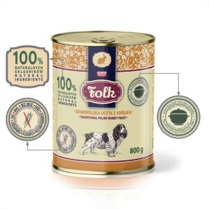 FOLK Traditional polish rabbit feast - drėgnas ėdalas šunims - 800g - Image 2