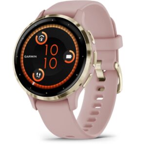 Garmin Venu 3S 3,05 cm (1.2") AMOLED 41 mm Skaitmeninis 390 x 390 pikseliai Lietimui jautrus ekranas Auksas, Rožinė „Wi-Fi“ GPS (palydovinis)