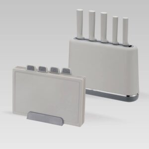 Maestro MR-1412-GREY Peilių rinkinys su blokeliu + pjaustymo lentos rinkinys Pilkas - Image 2