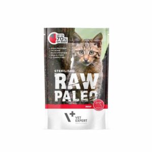 RAW PALEO Adult Cat Sterilized Beef - šlapias kačių maistas - 100 g