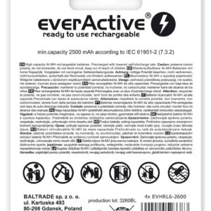 Akumuliatoriai everActive Ni-MH R6 AA 2600 mAh Professional Line