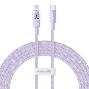 Baseus Gem USB-C ir iP greitojo įkrovimo kabelis 2 m 20 W Violetinė