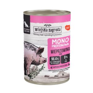 WIEJSKA ZAGRODA Monoprotein Pork - drėgnas ėdalas šunims - 400g