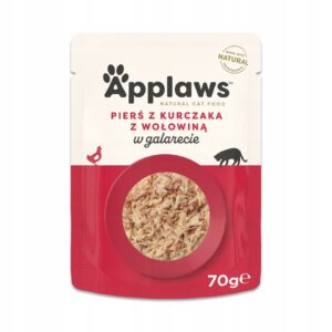 APPLAWS Chicken Breast with Beef in Jelly - šlapias kačių maistas - 70g