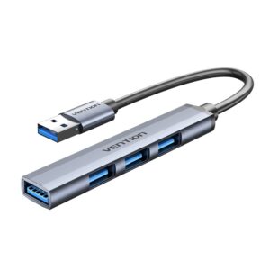 Vention CKOHB sąsajos šakotuvas USB 3.2 Gen 1 (3.1 Gen 1) Type-A 5000 Mbit/ai Pilka
