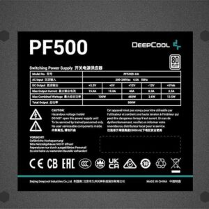 DeepCool PF500 maitinimo blokas 500 W 20+4 pin ATX ATX Juoda - Image 2