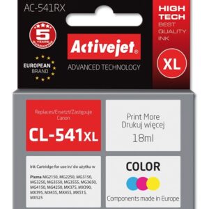 Activejet AC-541RX rašalas (Canon CL-541XL pakaitalas; Premium; 18 ml; spalvotas)