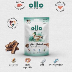OLLO Air-Dried Duck strips - skanėstas šuniui - 80g - Image 3