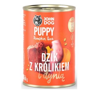 JOHN DOG Pumpkin Puppy Wild boar with rabbit and pumpkin - drėgnas ėdalas šunims - 400g