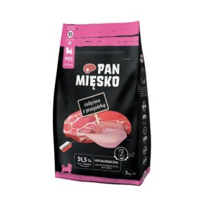 PAN MIĘSKO Veal with quail XS (puppy) - sausas maistas šunims - 3kg