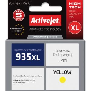 Activejet AH-935YRX rašalas (pakaitinis HP 935XL C2P26AE; Premium; 12 ml; geltonas)