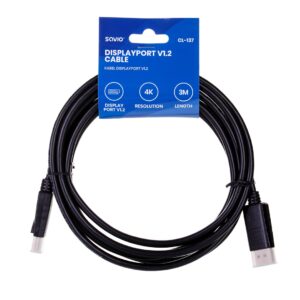 Savio CL-137 „DisplayPort“ kabelis 3 m Juoda - Image 2