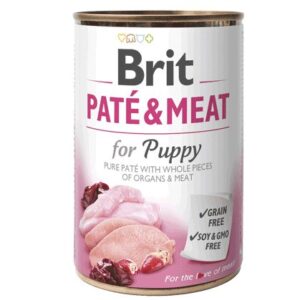 BRIT Paté & Meat Puppy Vištiena - šlapias šunų maistas - 400g