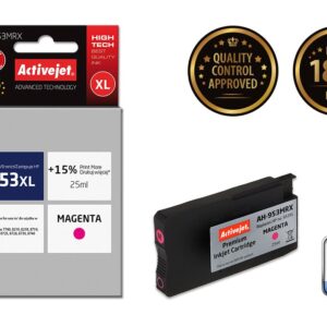Activejet AH-953MRX rašalas (pakaitinis HP 953XL F6U17AE; Premium; 25 ml; raudonos spalvos) - Image 2