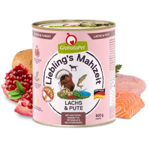 GRANATAPET Liebling's Mahlzeit Salmon and turkey - drėgnas ėdalas šunims - 800g - Image 2