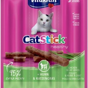 VITAKRAFT CatStick Mini Chicken with grass - skanėstas katėms - 3 vnt