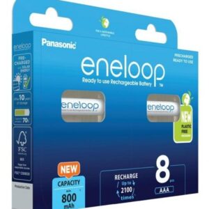 Įkraunamos baterijos PANASONIC ENELOOP AAA 800 mAh 8 szt (BK-4MCDE/8HH) - Image 2