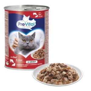 PREVITAL Cat Food su jautiena ir kepenėlėmis padaže - šlapias maistas katėms - 415 g - Image 3