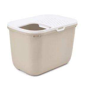 SAVIC HOP Kavos Spalvos su Balta Dangčiu – Kačių Tualetas – 58,5x39x39,5 cm – 1 vnt.