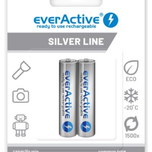 Įkraunamos baterijos everActive Ni-MH R03 AAA 800 mAh Silver Line - 2 vnt. - Image 1