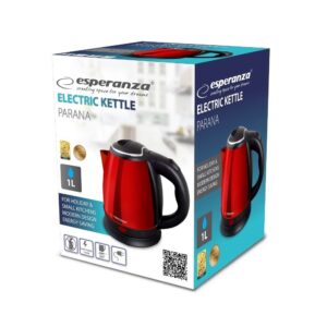 Esperanza EKK128R elektrinis virdulys Parana 1 L Juoda, Raudona 1350 W - Image 3