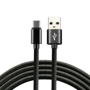 everActive 1 m ilgio USB-C kabelis - juodas, pintas, palaiko greitąjį įkrovimą, 3A - CBB-1CB - Image 3