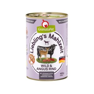 GRANATAPET Liebling's Mahlzeit Venison and angus beef - drėgnas ėdalas šunims - 800g