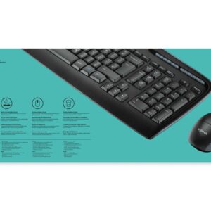 Logitech Wireless Combo MK330 klaviatūra Pelė įskaityta Biuras USB QWERTY JAV tarptautinė versija Juoda - Image 3