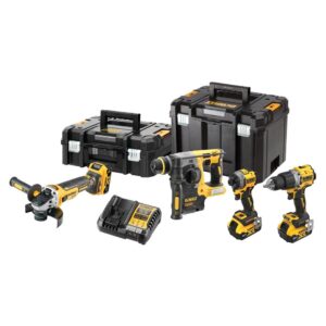 DeWalt DCK429P3T-QW Kombinuotas rinkinys DCD805 + DCG405 + DCH273 + DCF850, 18 V juodas, geltonas