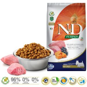 FARMINA N&D GF PUMPKIN DOG LAMB&BLUEBERRY ADULT MINI 7kg - Image 2