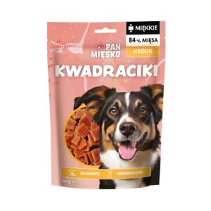 PAN MIĘSKO Squares Rabbit - skanėstas šuniui - 100g