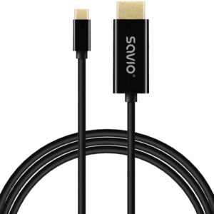 SAVIO CL-190 USB-C į HDMI kabelis, 30Hz, 1m, plastikas