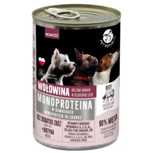 PET REPUBLIC Monoprotein Beef - šlapias maistas šunims - 400g