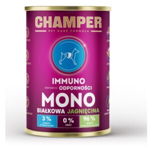CHAMPER Immuno Monoprotein Lamb - drėgnas ėdalas šunims - 400g
