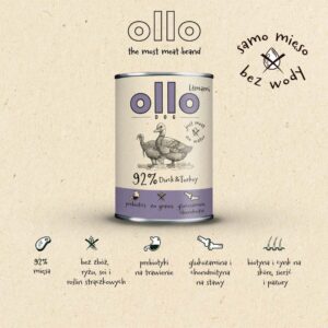 OLLO Umami Duck and turkey - drėgnas ėdalas šunims - 850g - Image 3