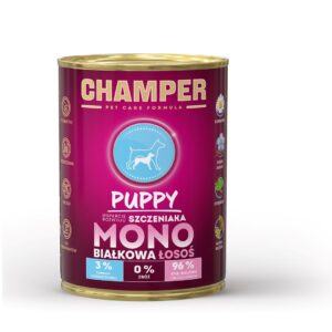 CHAMPER Puppy Monoprotein Salmon - drėgnas ėdalas šunims - 400g
