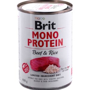 BRIT Mono Protein Beef & Rice - drėgnas maistas šunims - 400g