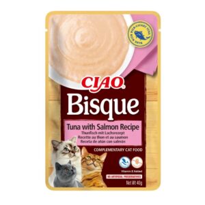 INABA Ciao Bisque Creamy soup with tuna, chicken, beef and salmon - skanėstas katėms - 24x40g - Image 3