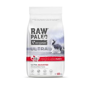 RAW PALEO Ultra Medium&Large Puppy Beef - sausas maistas šuniukams - 10 kg