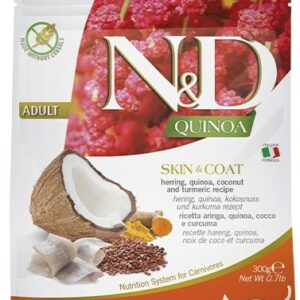 FARMINA N&D Quinoa Skin&Coat Cat Herring and Coconut Adult - sausas kačių maistas - 300 g