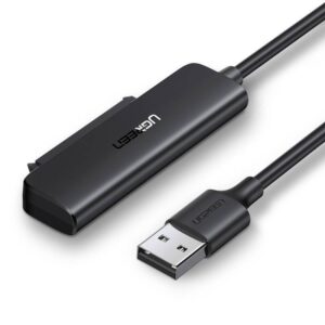 Ugreen adapteris-konverteris 2,5 colių SATA III 3.0 HDD SSD diskui – USB 3.2 Gen 1 (USB 5 Gbps), juodas (70609 CM321)
