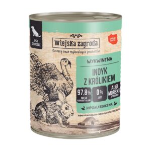 WIEJSKA ZAGRODA Turkey with rabbit - drėgnas ėdalas šunims - 800g