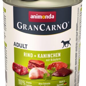 ANIMONDA GranCarno Adult Beef, rabbit and herbs - drėgnas ėdalas šunims - 800g